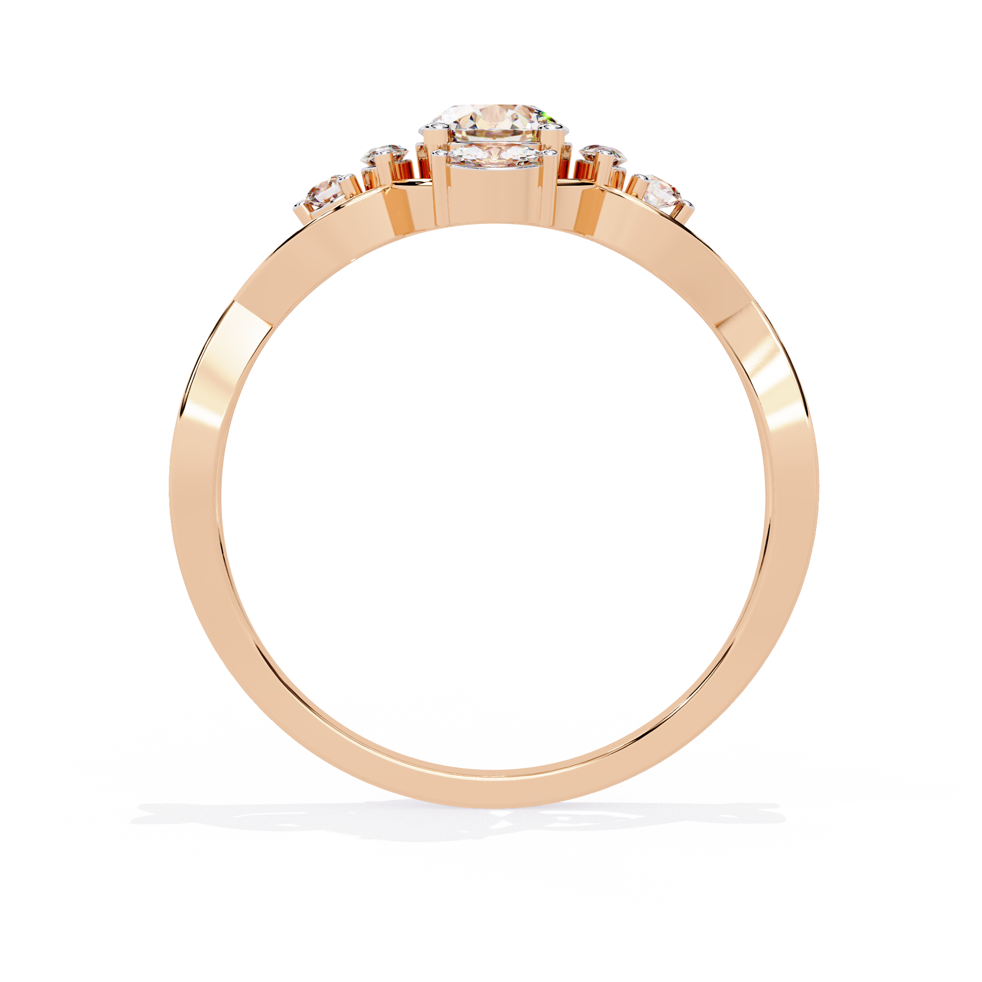 Solitairekart 0.46ct Lab Grown Diamond Multi-Stone Ring, 14k Yellow Gold
